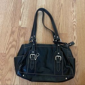 fossil early 2000s black shoulder bag